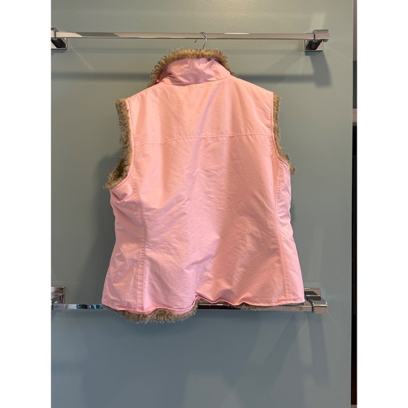 Harold's Reversible Pink and Brown Faux Fur Vest XL Colorful Outerwear - Picture 2 of 6